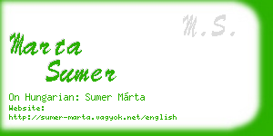 marta sumer business card